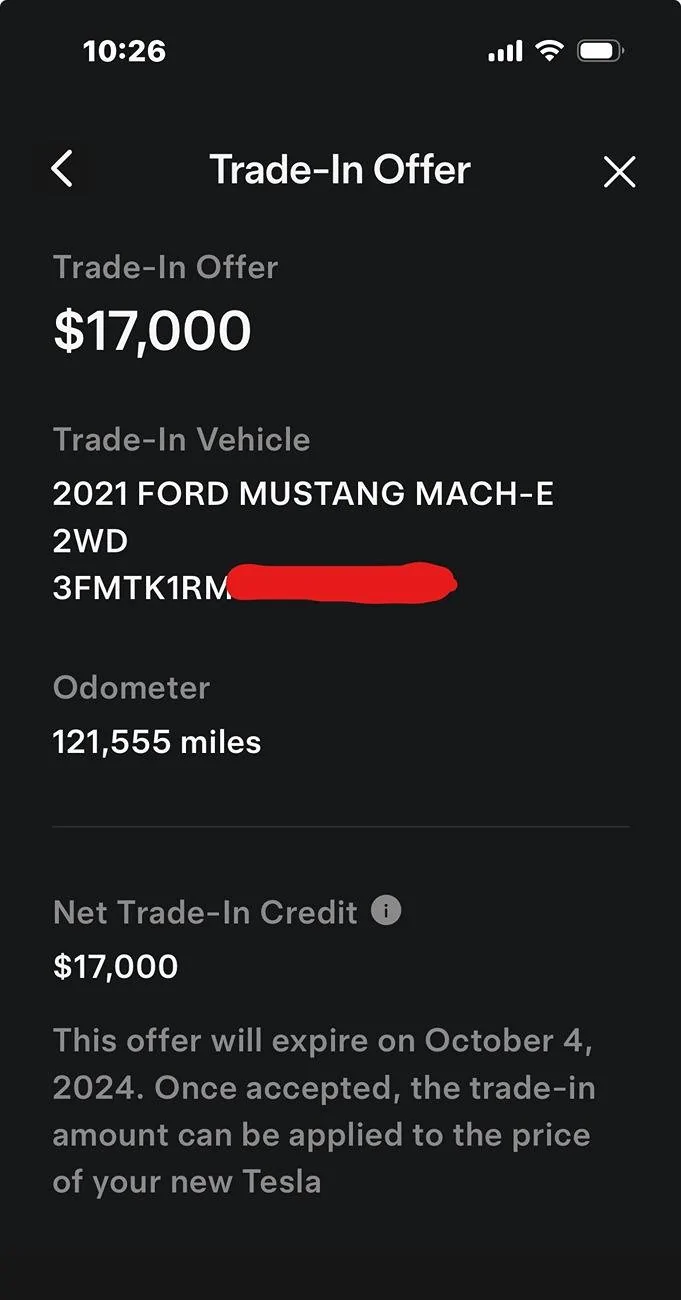 Ford Mustang Mach-E 2023 CR1 Totally Disabled and No rental assistance Tesla trade in valu