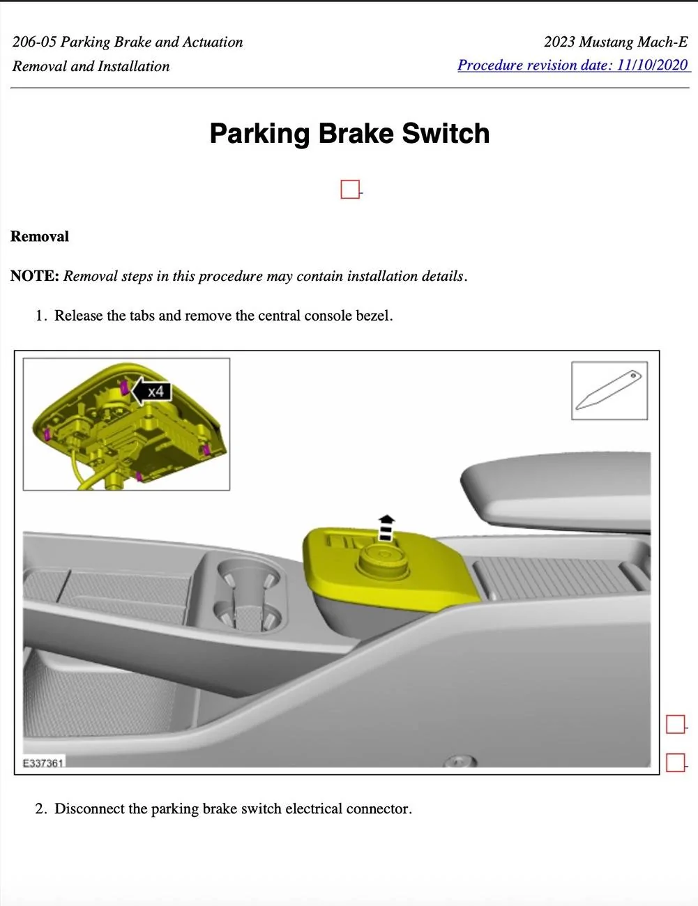 Ford Mustang Mach-E Has anyone replaced the emergency brake button? Screenshot 2025-07-19 at 1.33.32 PM