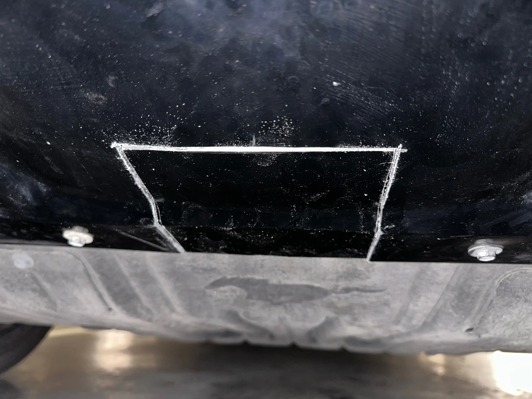 Ford Mustang Mach-E Draw-Tite Hidden Hitch install -- what do I do with my hidden bumper hole?  (3D printing design anyone?) IMG_5622