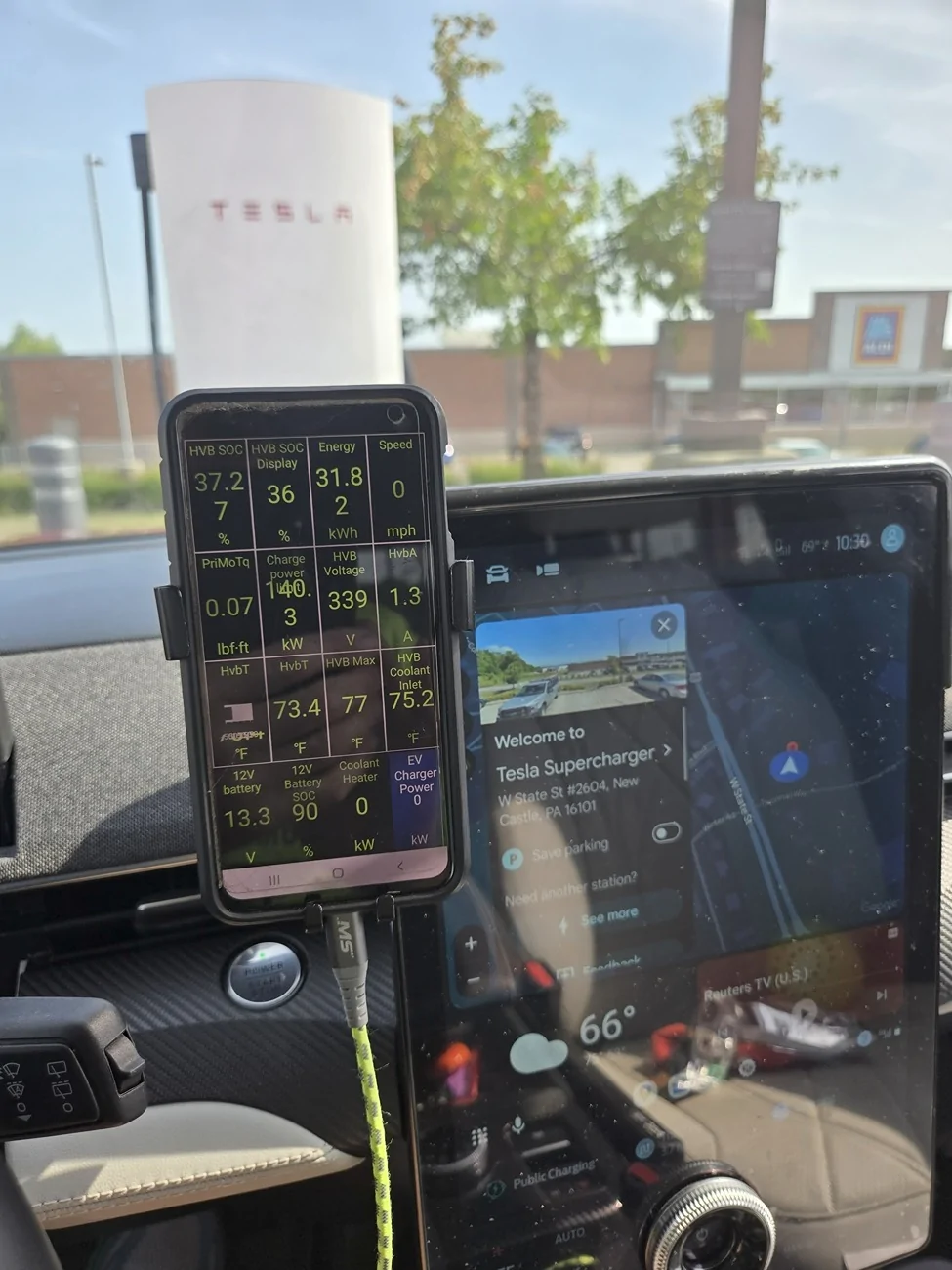 Ford Mustang Mach-E Pre-conditioning up to a certain (74f?) HVB battery temperature pre conditioning at the tesla station with zer0 heat