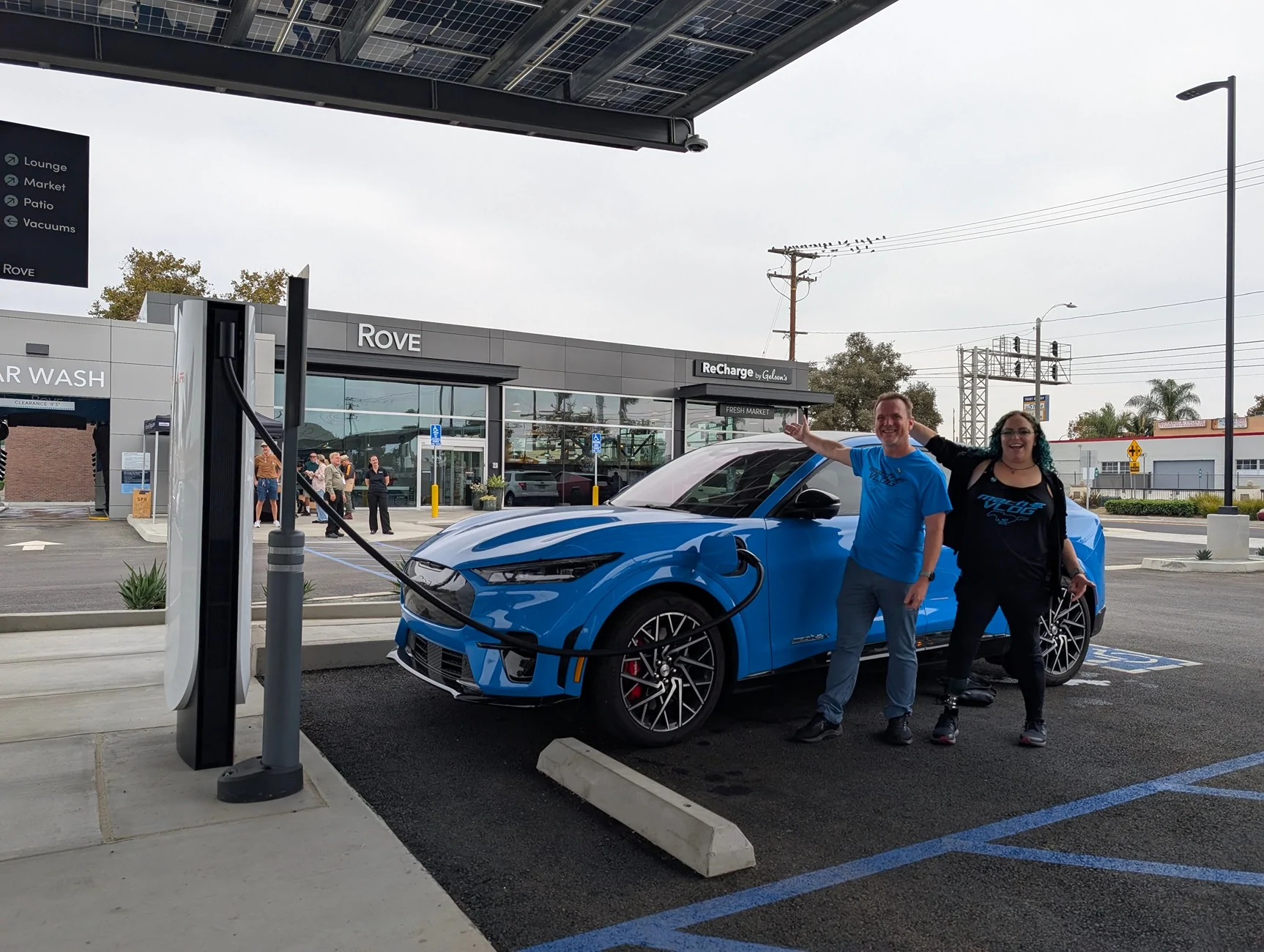 Ford Mustang Mach-E Rove EV Charging Station (w/ 40 chargers) opening first location in Orange County CA PXL_20241015_192333332