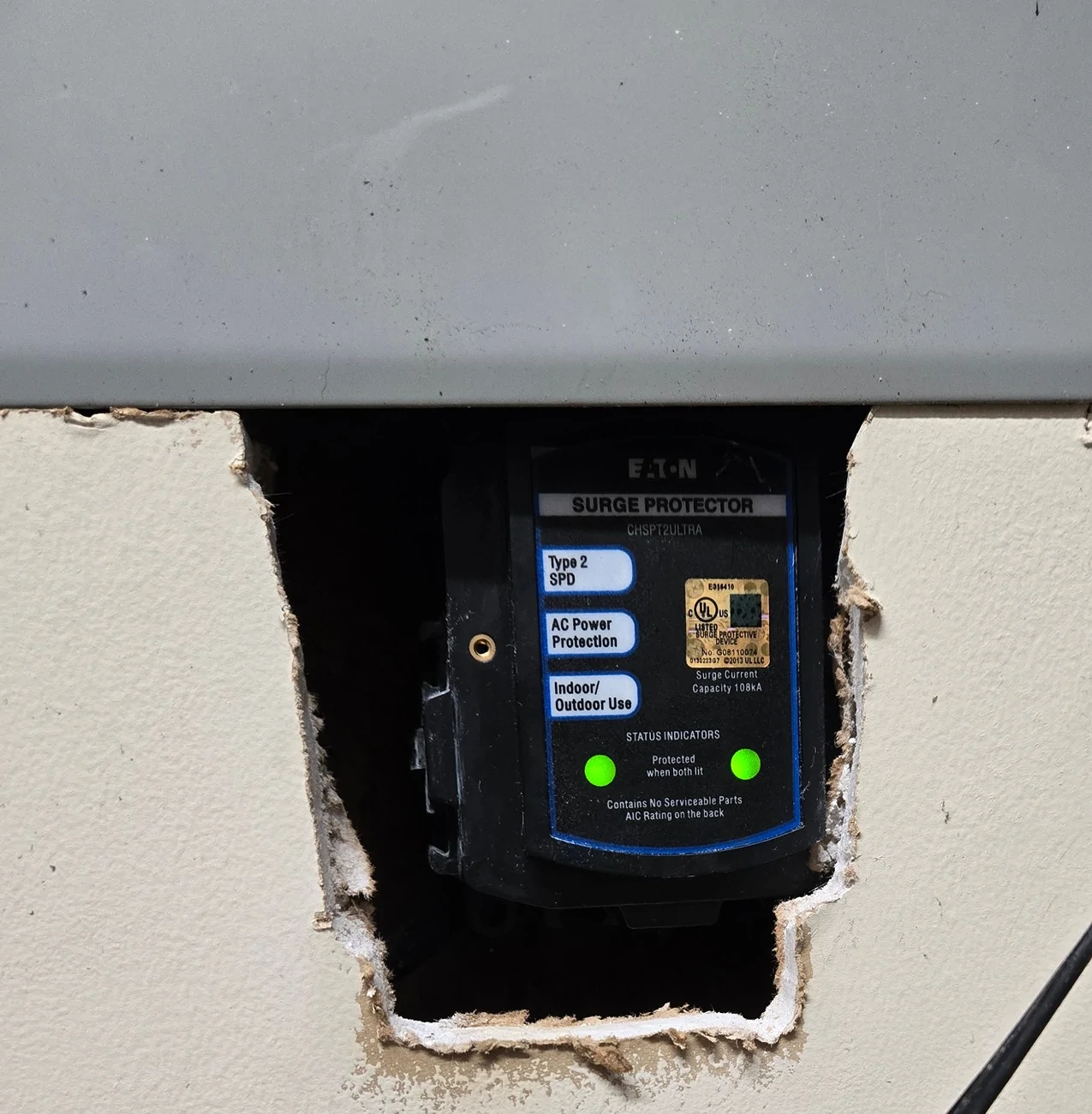 Ford Mustang Mach-E Lightning strike on house during charging Eaton_Sm
