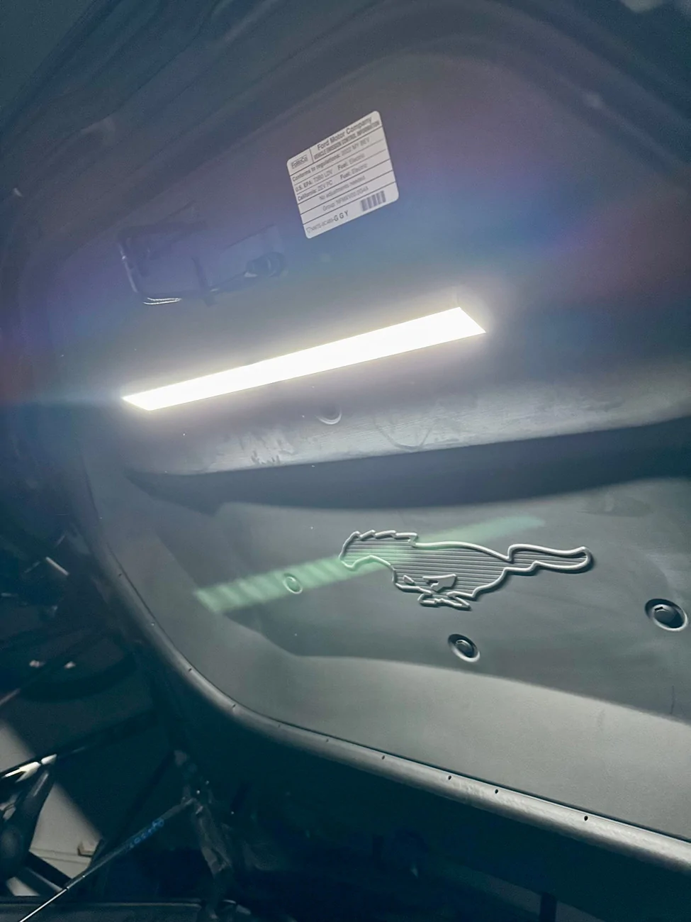 Ford Mustang Mach-E DIY Underhood Frunk Lighting Installed IMG_9310