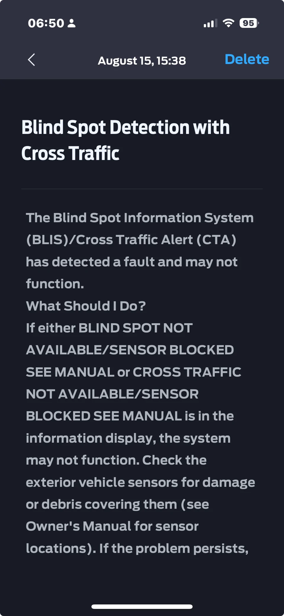 Ford Mustang Mach-E BLIS, CTA, Lane keep warnings - anyone know of a TSB on this  ? Screenshot 2025-08-16 at 06.50.03