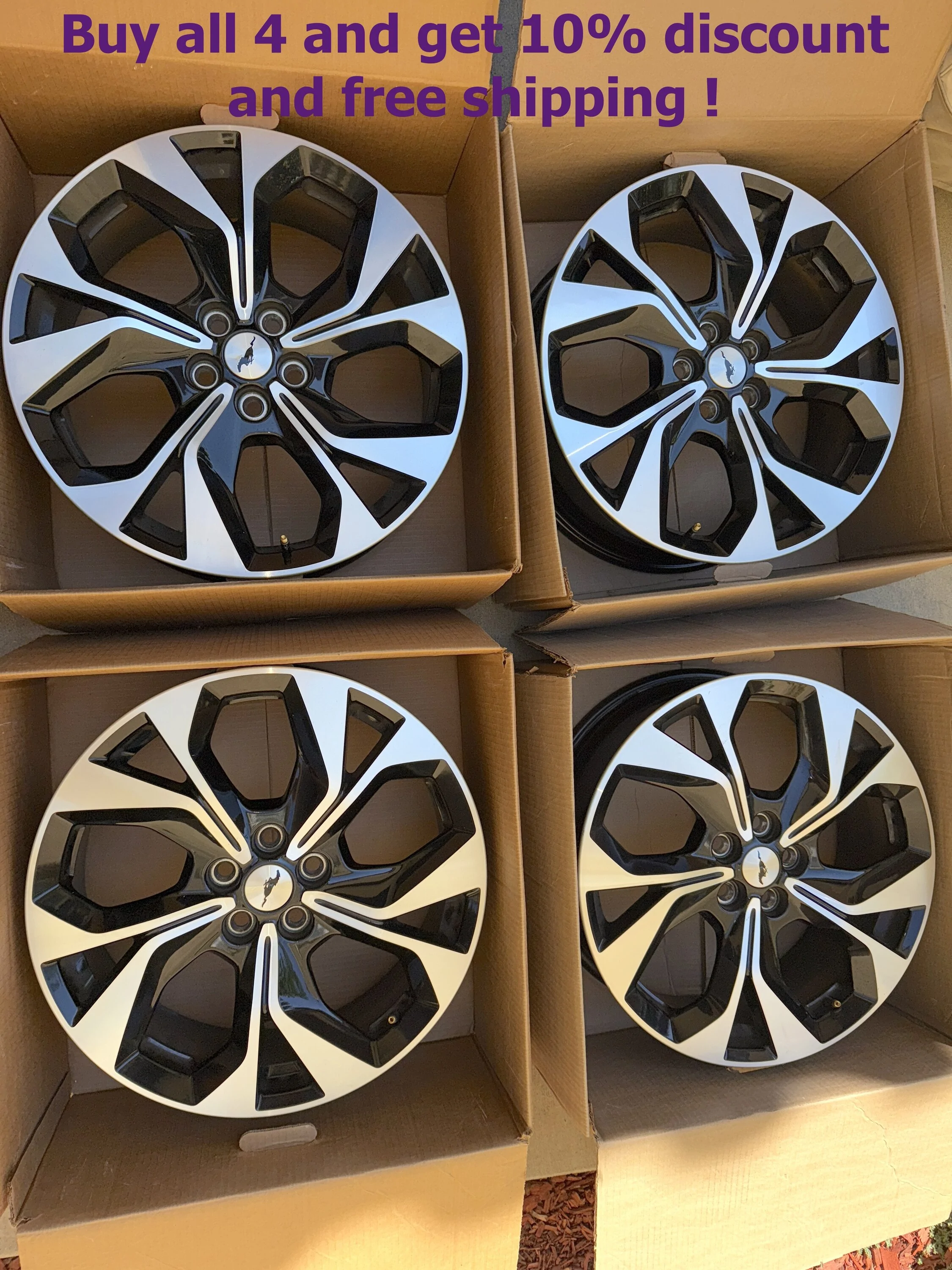 California - Factory OEM Mach-E 2021-2024 19x7 Wheels Machined Black ...