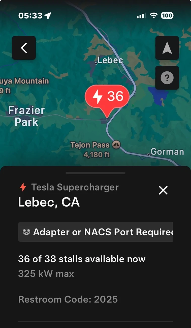 Ford Mustang Mach-E Battery range loss going over the grapevine Screenshot 2025-08-28 at 05.33.01