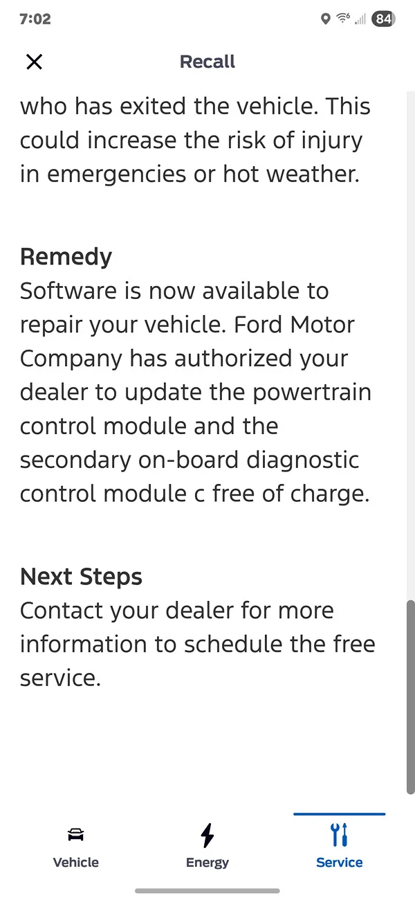 Ford Mustang Mach-E #ComingSoon - False Fordpass Notification for the Door Recall Screenshot_20250905_190225_FordPass