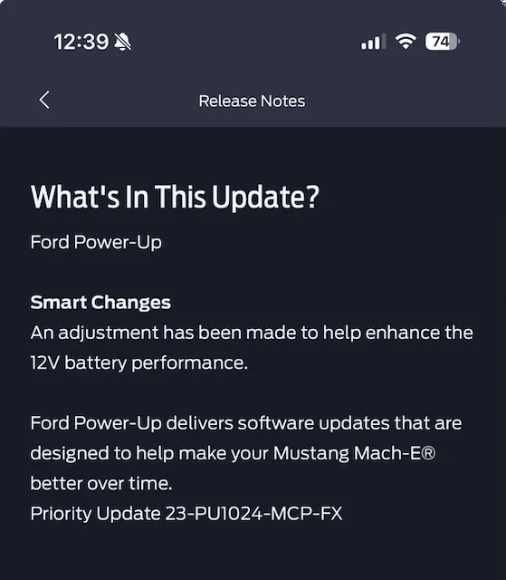 Ford Mustang Mach-E 12V Battery Software Update - Charging Issues IMG_1207