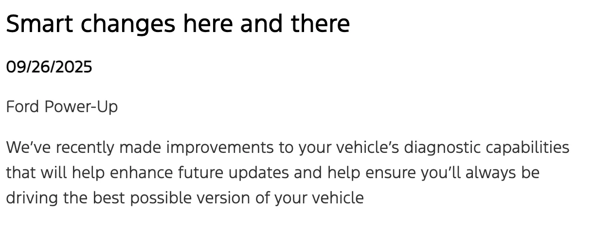 Ford Mustang Mach-E New OTA update for 2025s Image 9-26-25 at 2.35 PM