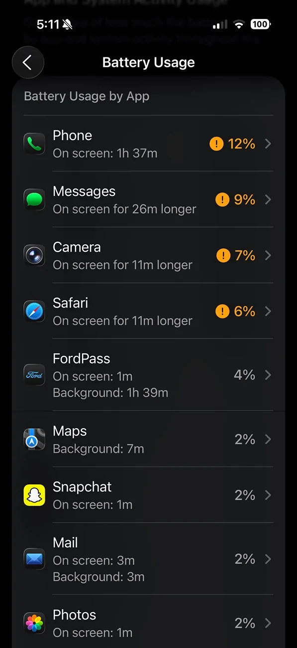 Ford Mustang Mach-E FordPass High Battery Usage - iOS IMG_8840