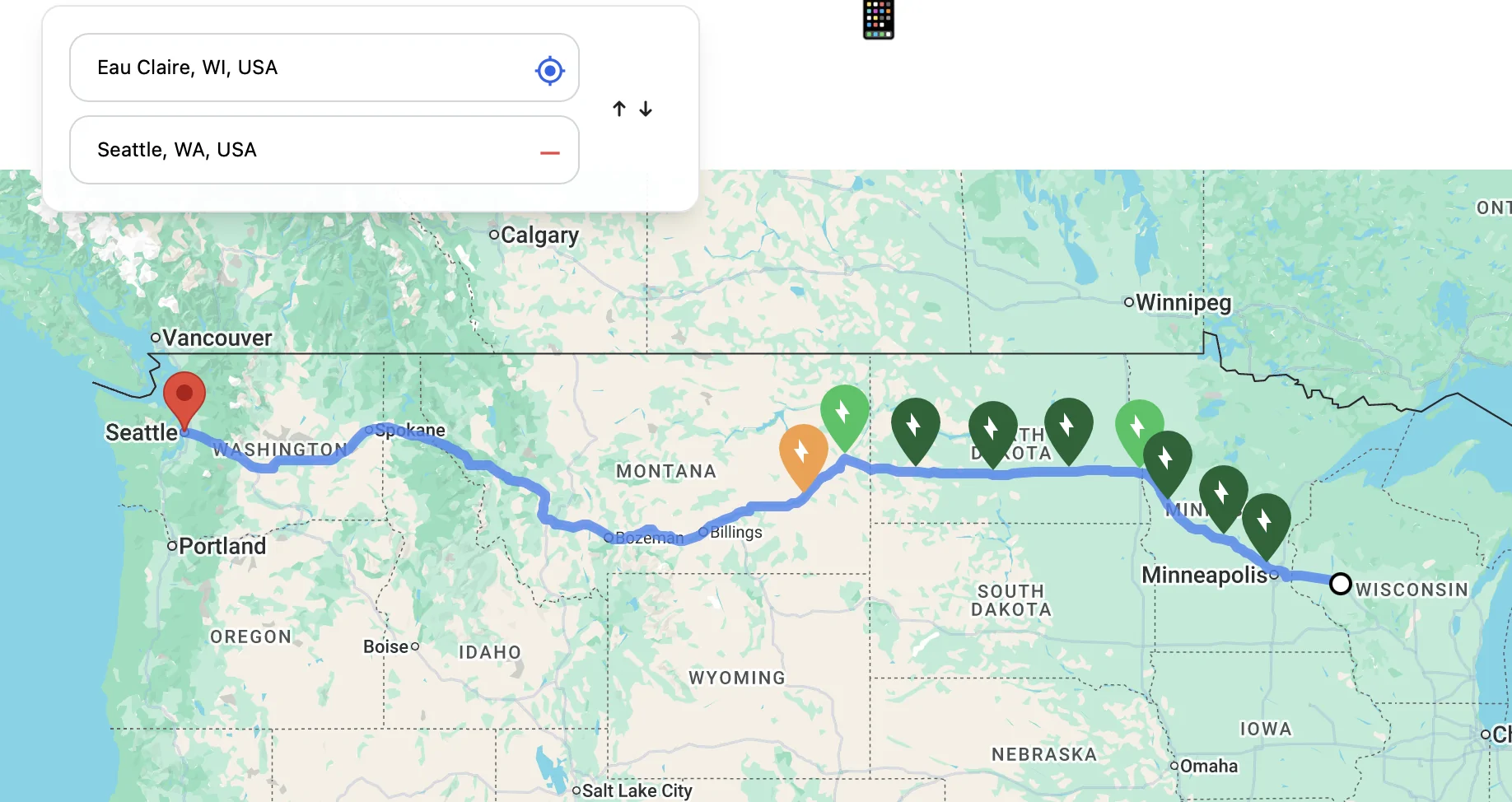 Ford Mustang Mach-E New EV Route-finding app Screenshot 2025-10-19 at 7.54.53 PM
