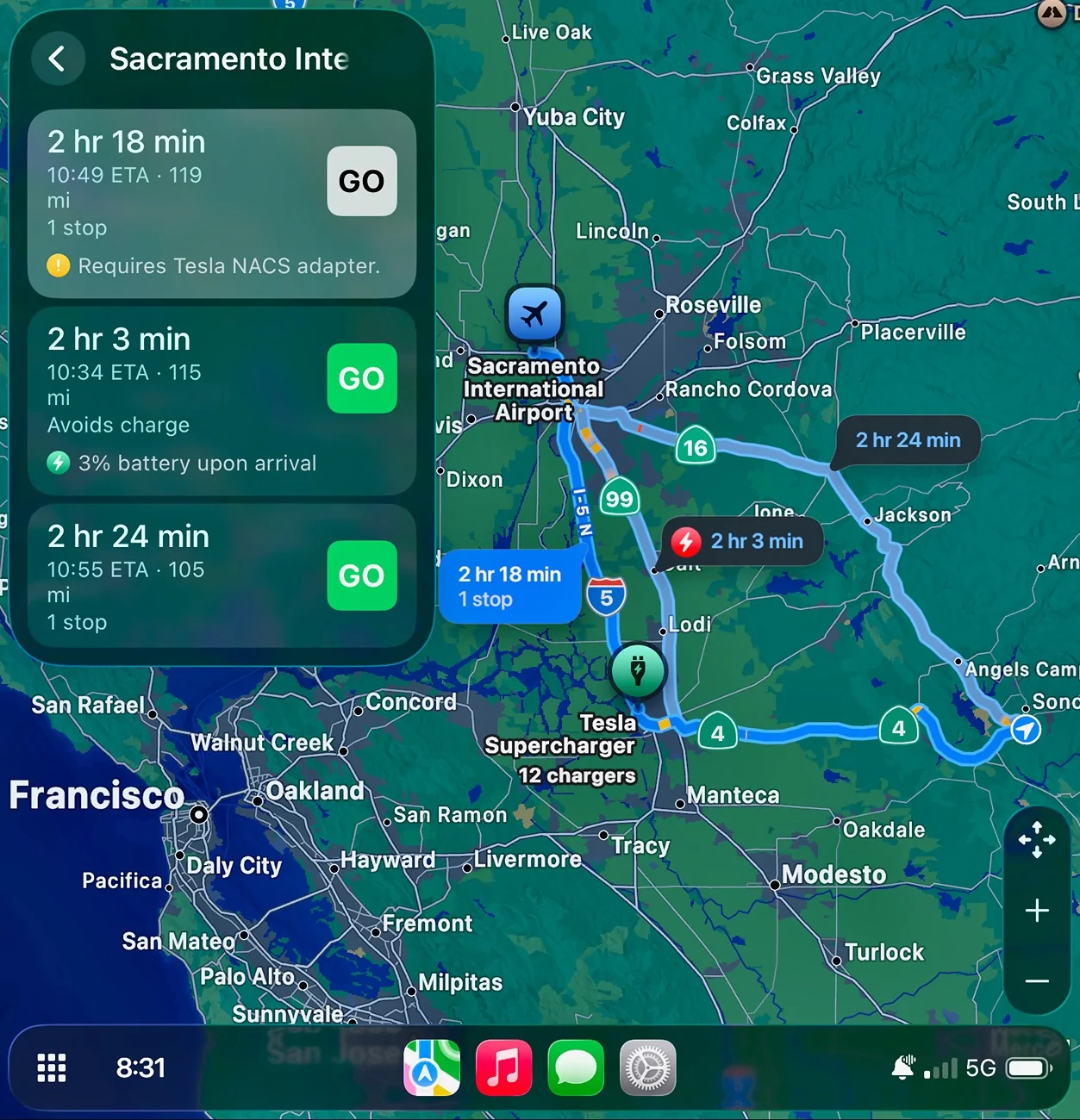 Ford Mustang Mach-E Apple Maps battery trip prediction - accurate? IMG_9077
