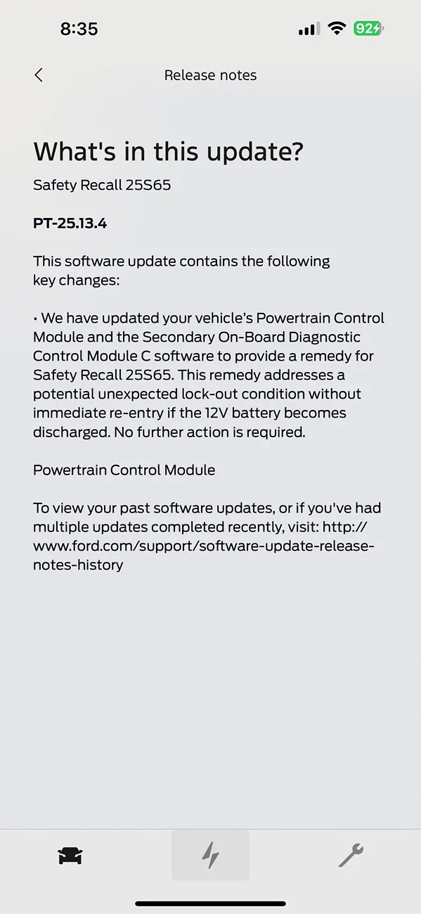 Ford Mustang Mach-E Received OTA Update PT-25.13.4 - Addresses safety recall? IMG_2812