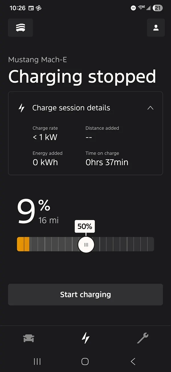 Ford Mustang Mach-E Car set to charge upon plug in?? Screenshot_20251119_222627_Ford