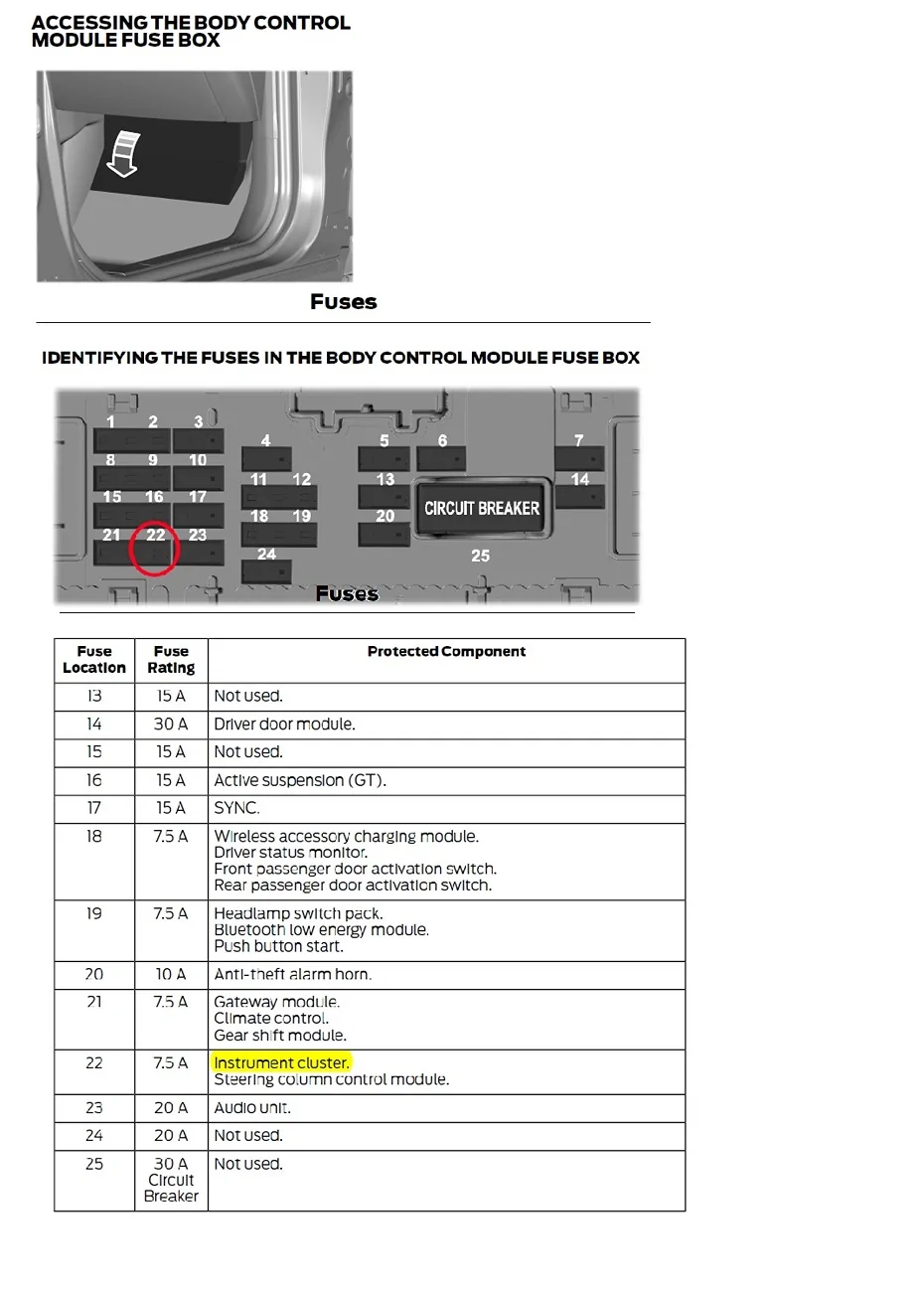 Ford Mustang Mach-E Instrument panel doesn't turn on inst fus