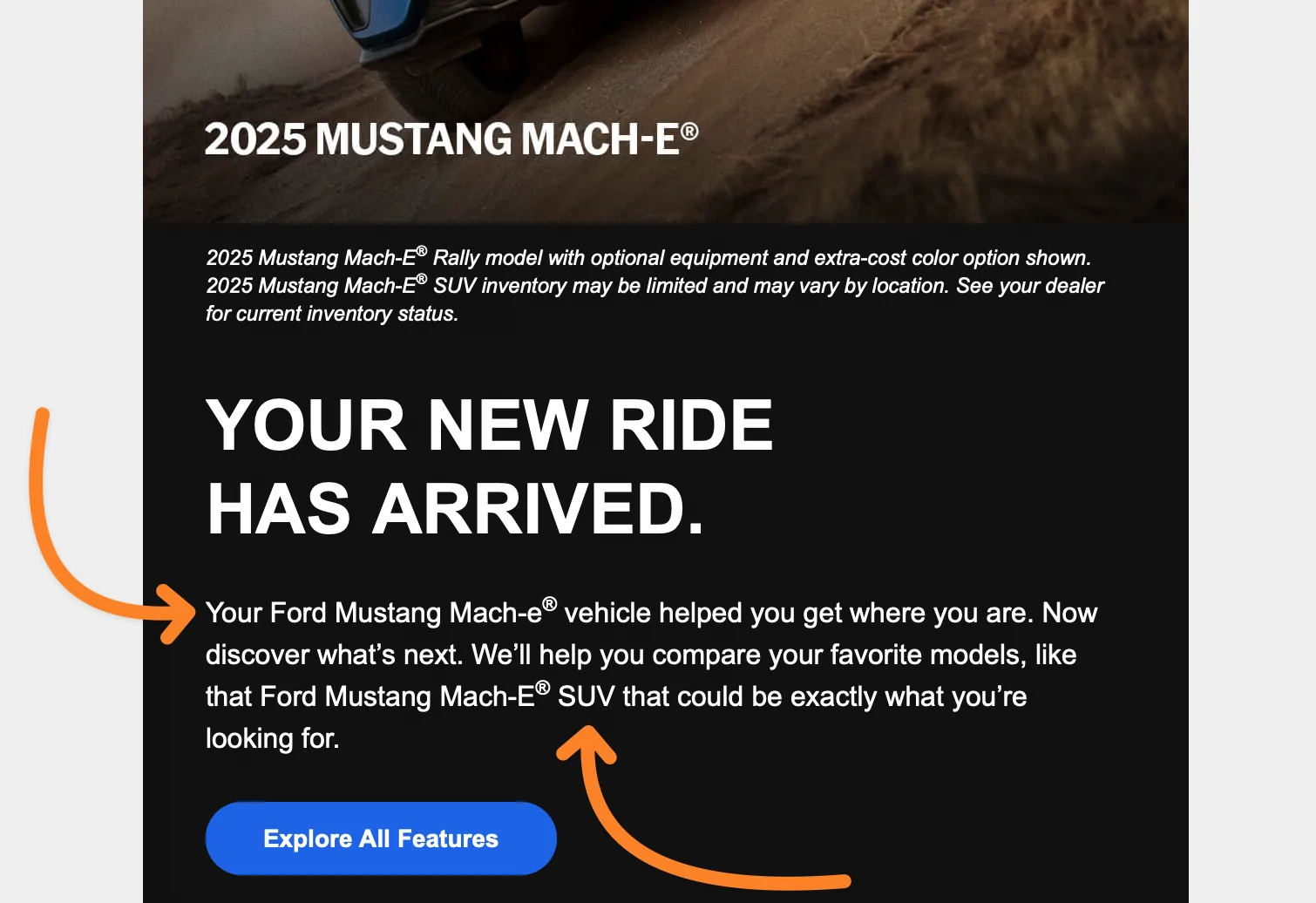 Ford Mustang Mach-E Amusing email ad from Ford. But I'm not convinced. 1764791489704-fg