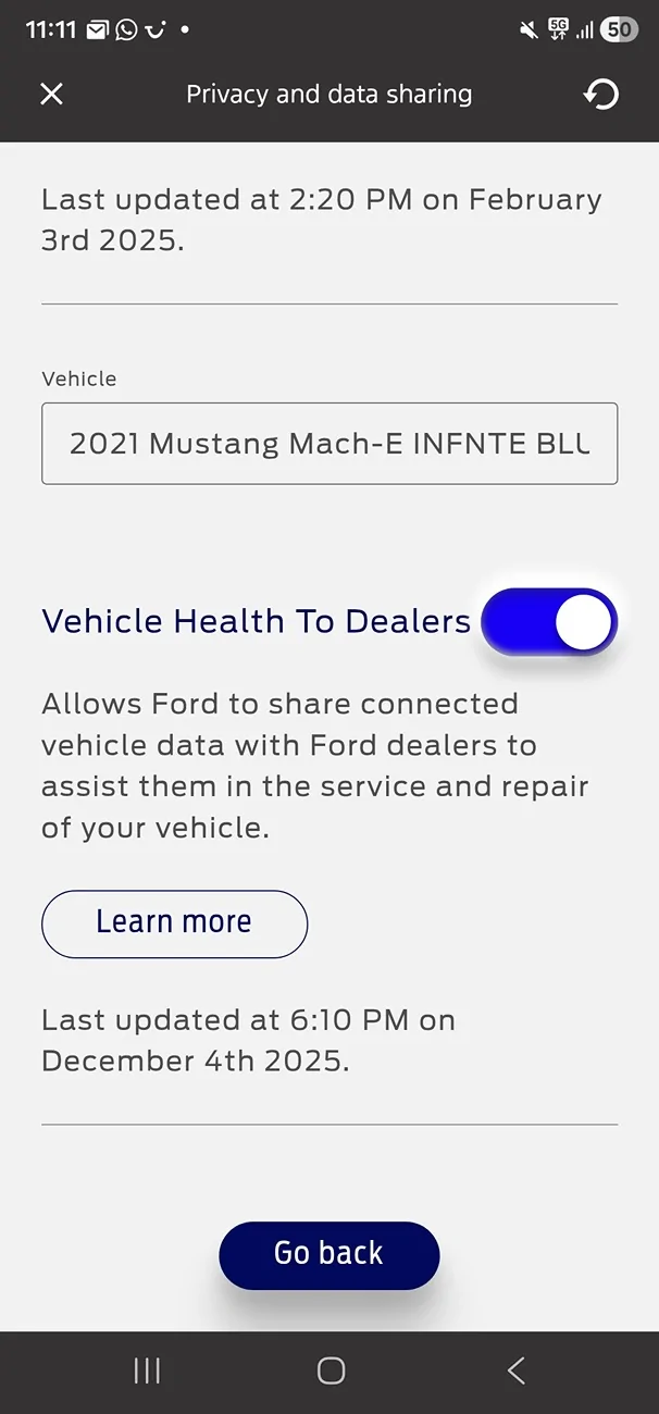 Ford Mustang Mach-E Door Sensor Fault - which one? Screenshot_20251205_111133_Ford