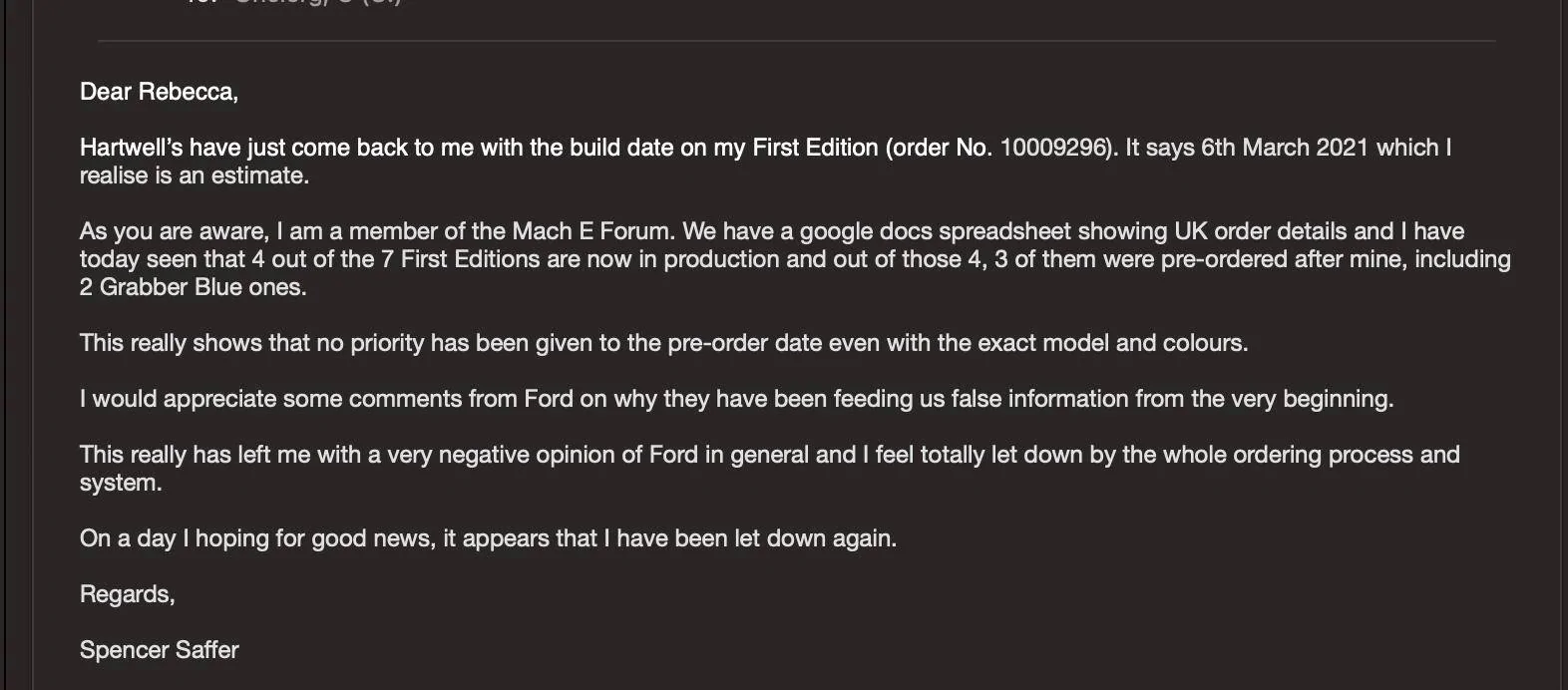 Ford Mustang Mach-E UK Customers Screenshot 2021-02-15 at 21.14.55
