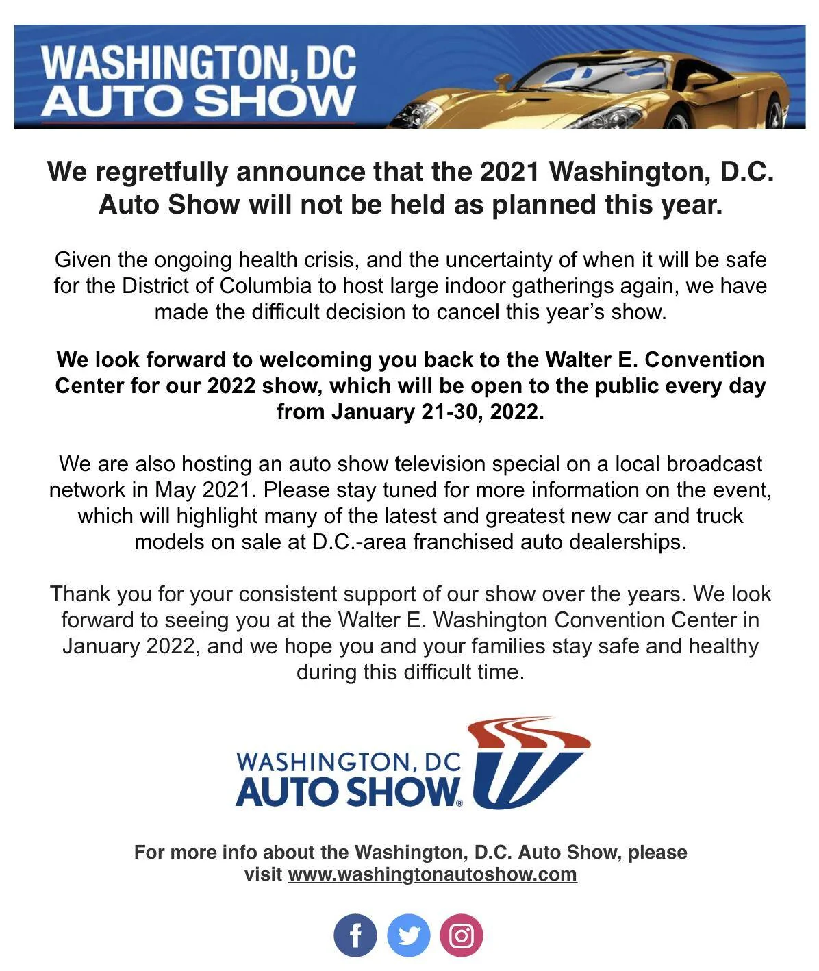 Ford Mustang Mach-E DC Auto Show Cancelled Screen Shot 2021-02-17 at 11.02.20 AM