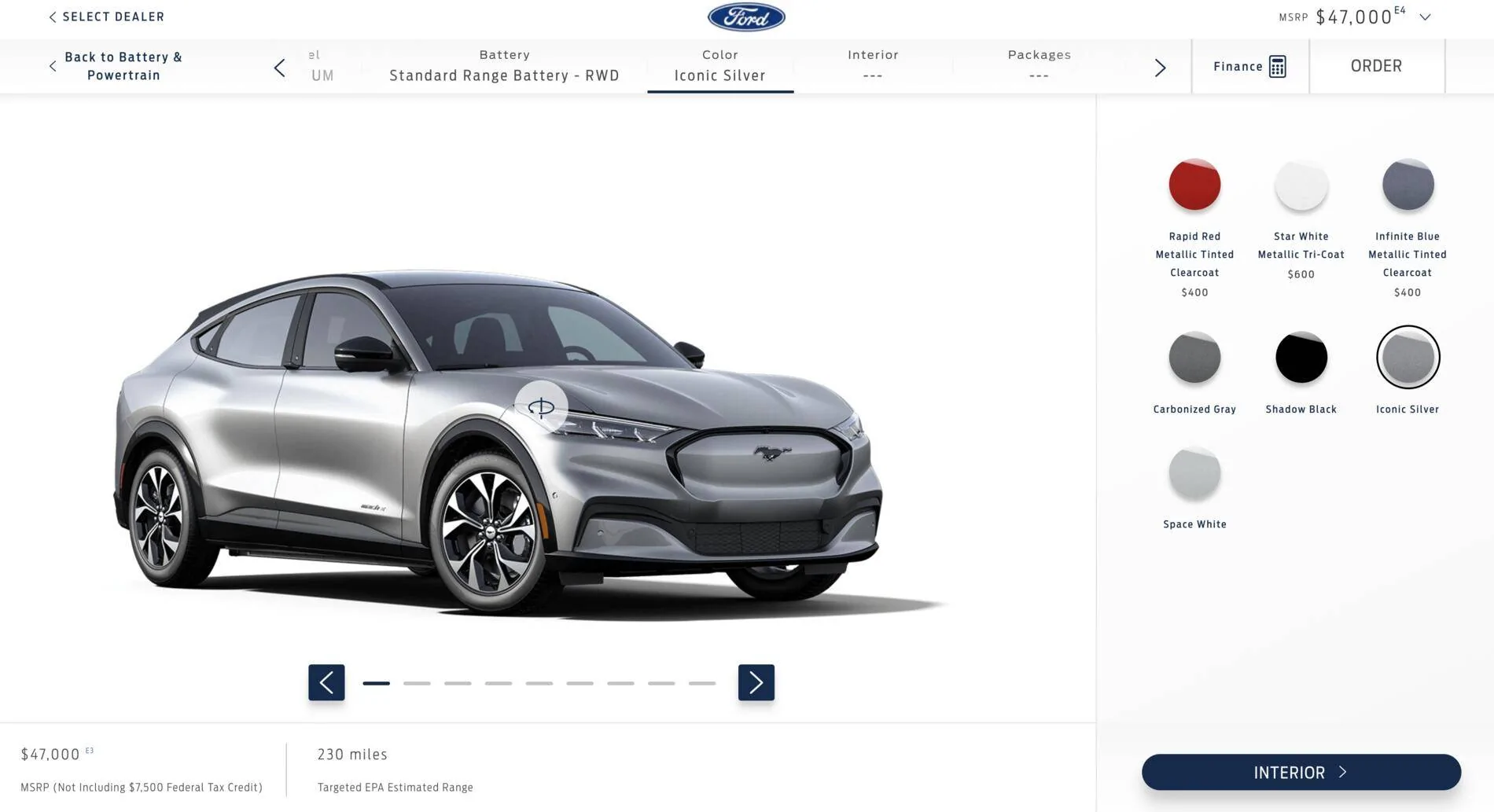 Ford Mustang Mach-E Tesla Y SR $2k price drop --> now same price as Mach-E SR RWD Premium post $7.5k tax rebate Screen Shot 2021-02-18 at 12.53.24 AM