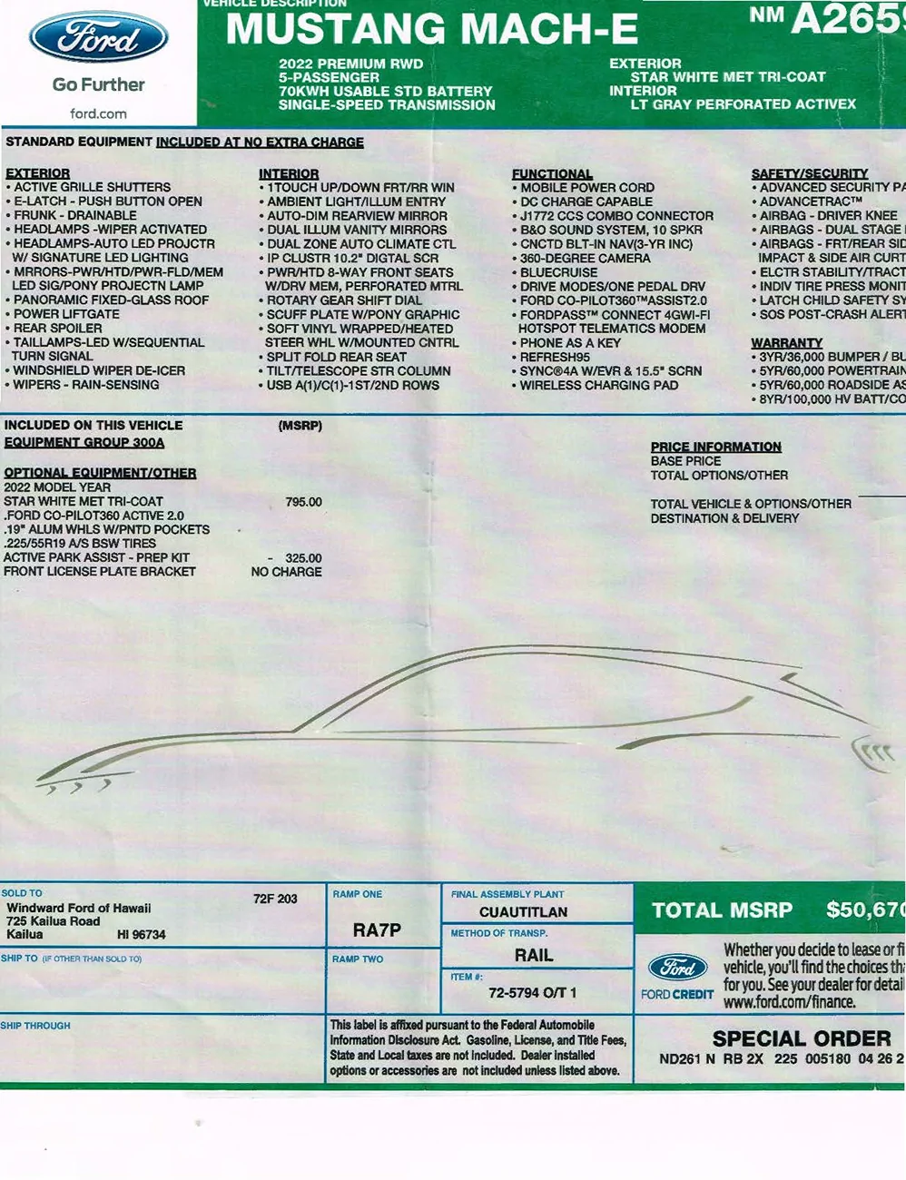 Ford Mustang Mach-E Why does Ford charge me for Bluecruise? I already paid! Window sticker_Page_1