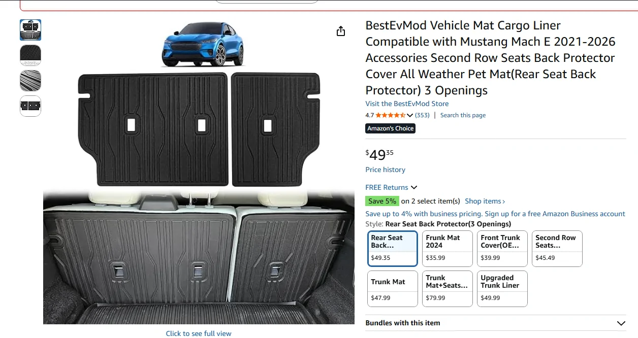 Ford Mustang Mach-E Seat-Back Covers Screenshot 2026-02-27 100907