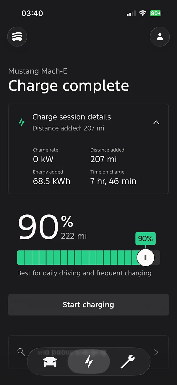 Ford Mustang Mach-E Why the difference between Ford App and ChargePoint Home Flex Charger IMG_9024