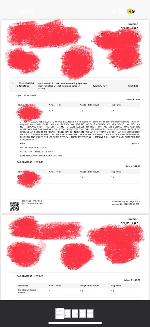 Ford Mustang Mach-E front drive motor fail at 47k $1850 IMG_2627