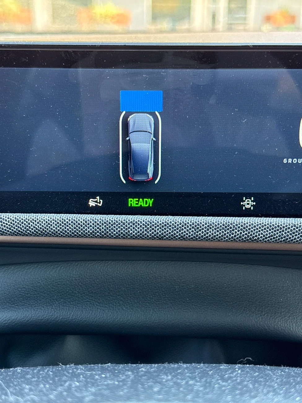 Ford Mustang Mach-E Blue rectangle on dash display imag