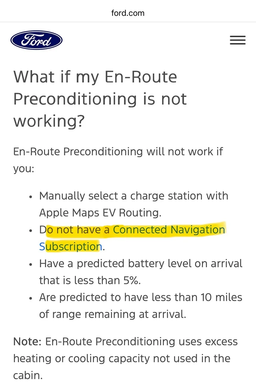 Ford Mustang Mach-E Battery Reconditioning in Apple Maps / CarPlay comes to 2026 Mach-E IMG_5993