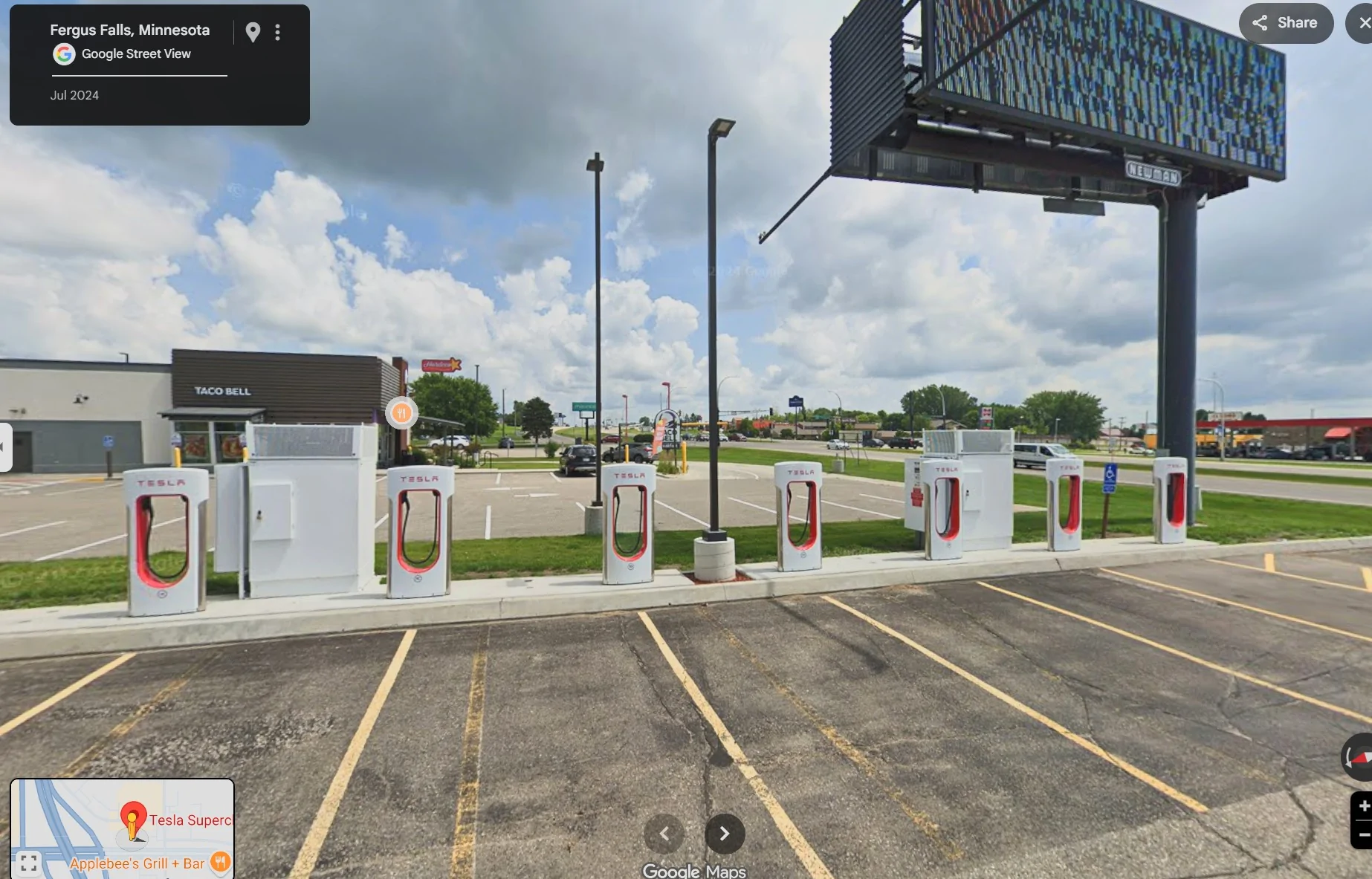 Ford Mustang Mach-E Charging at a Tesla Super charger fergus falls