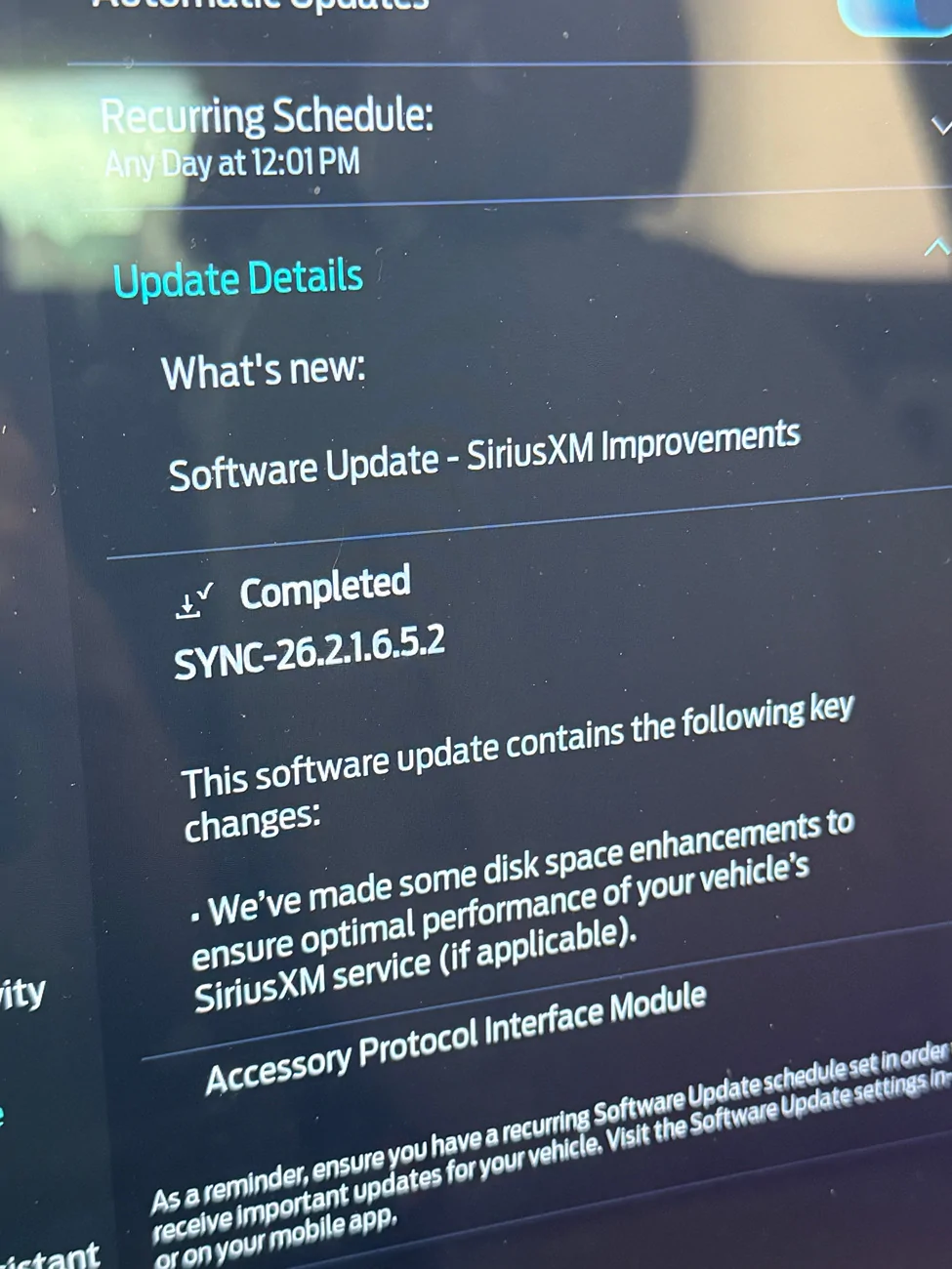 Ford Mustang Mach-E SYNC 26.2.1.6.5.2 OTA Update Installed IMG_1772