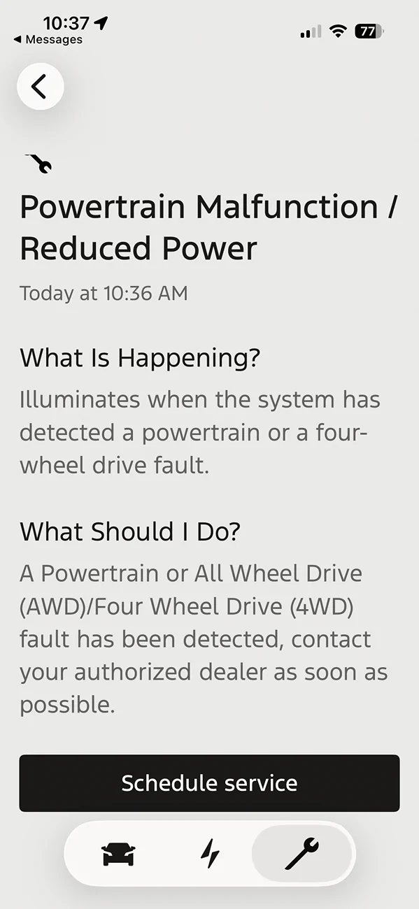 Ford Mustang Mach-E Powertrain Malfunction Warning IMG_8446