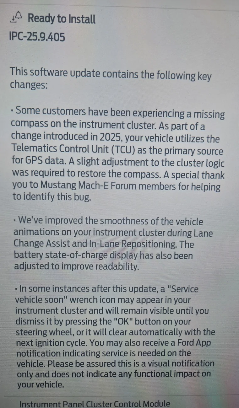 New Update (Instrument Panel Cluster Control Module) gives credit to ...