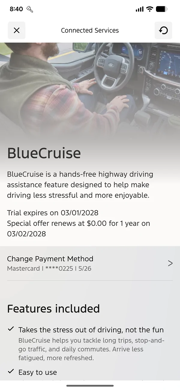 Ford Mustang Mach-E Blue Cruise Subscription Older Mach E bc renewal