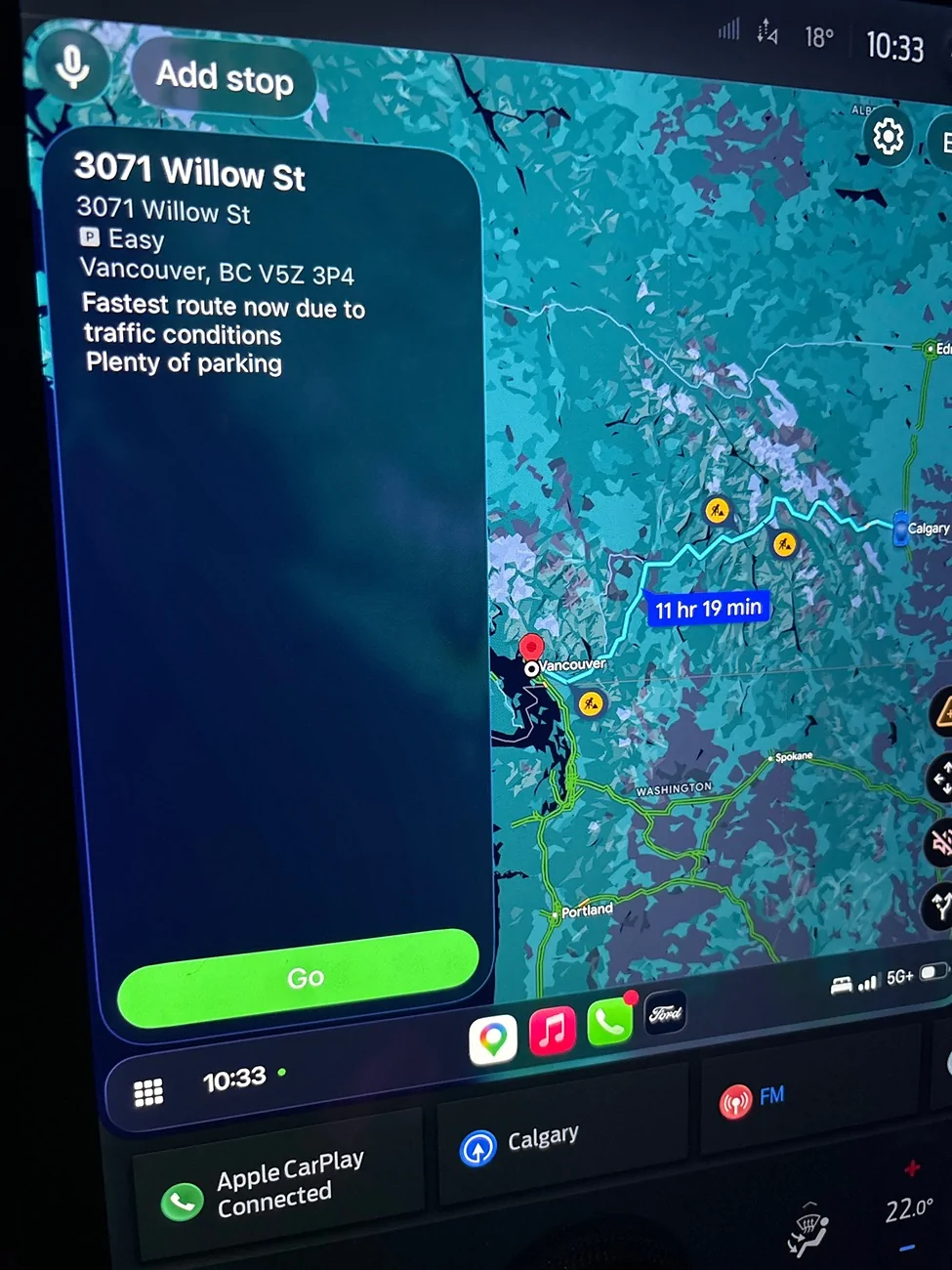 Ford Mustang Mach-E Using Google Maps to plan a route on iOS. imag