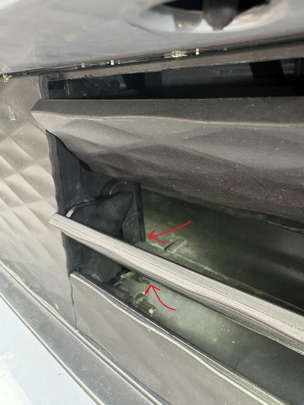 Ford Mustang Mach-E Front Sensor and Intake Shutter damage broken linkag
