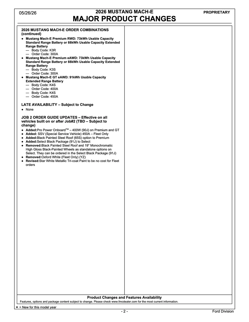 Ford Mustang Mach-E Differences between a '25 and a '26 2026 Mach-E Changes p2