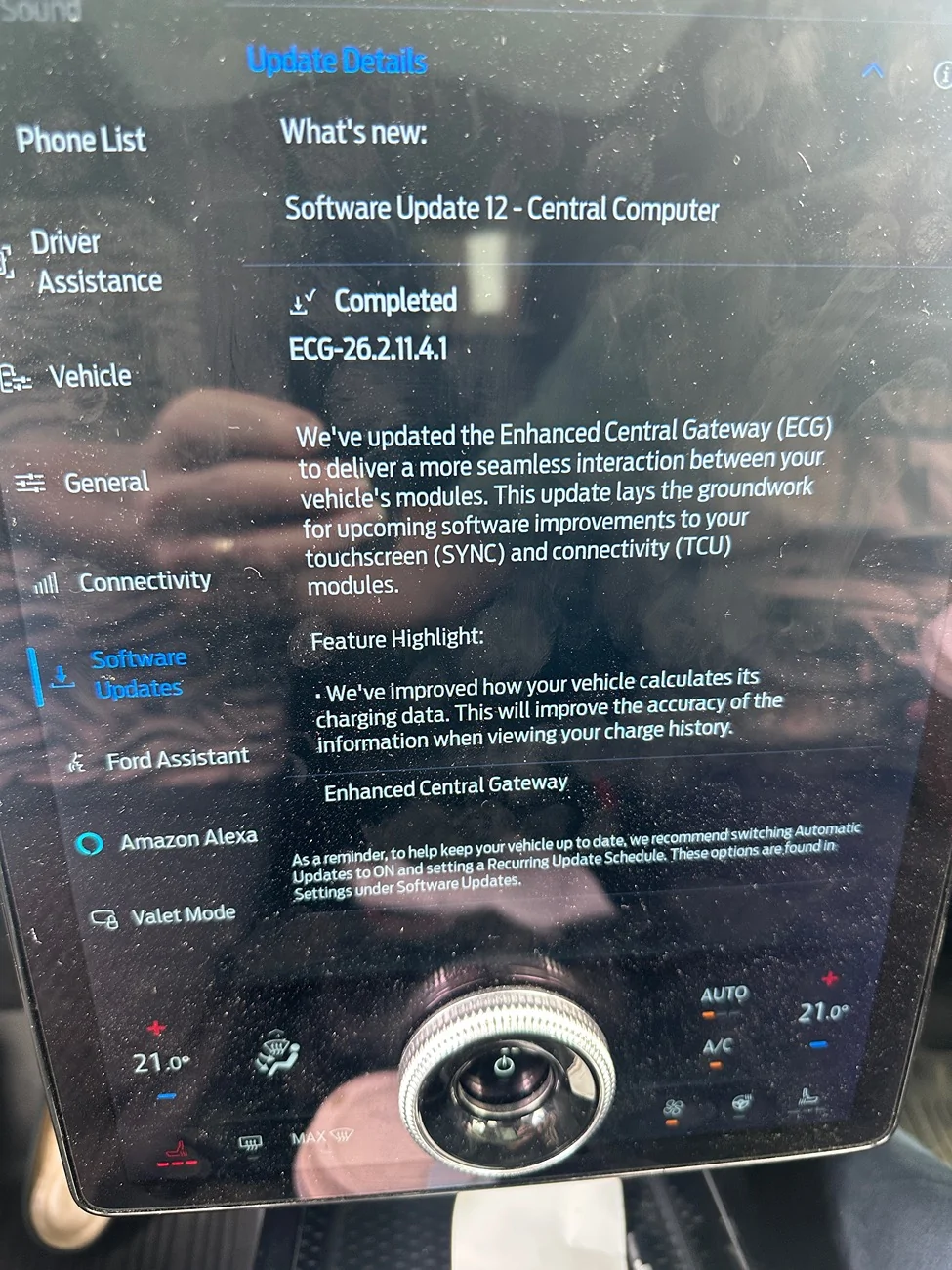 Ford Mustang Mach-E OTA "Software update 12 - Central Computer" IMG_2062