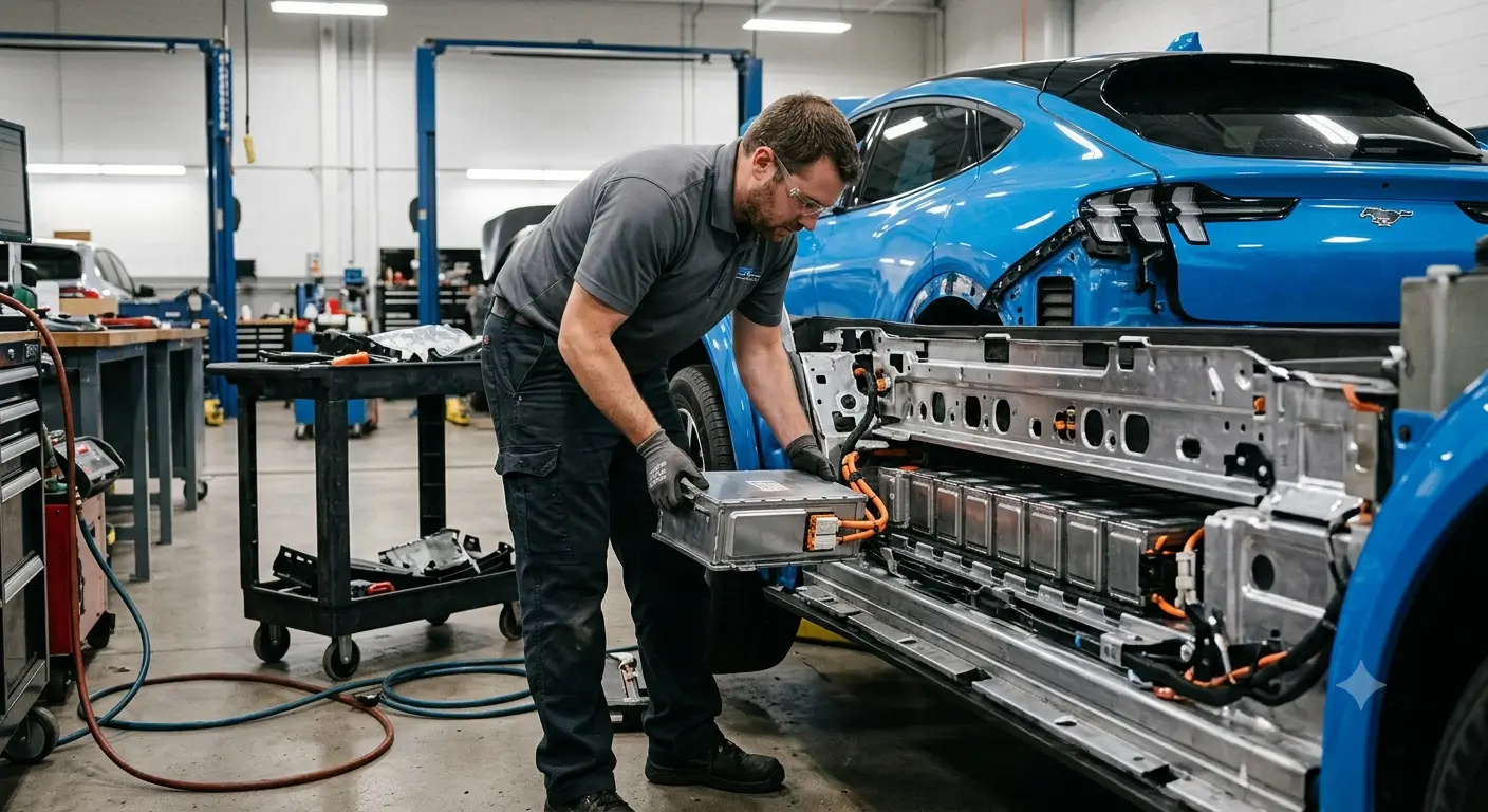 Ford Mustang Mach-E Imagine swapping battery modules at the track: Modular EV Racing battery pack