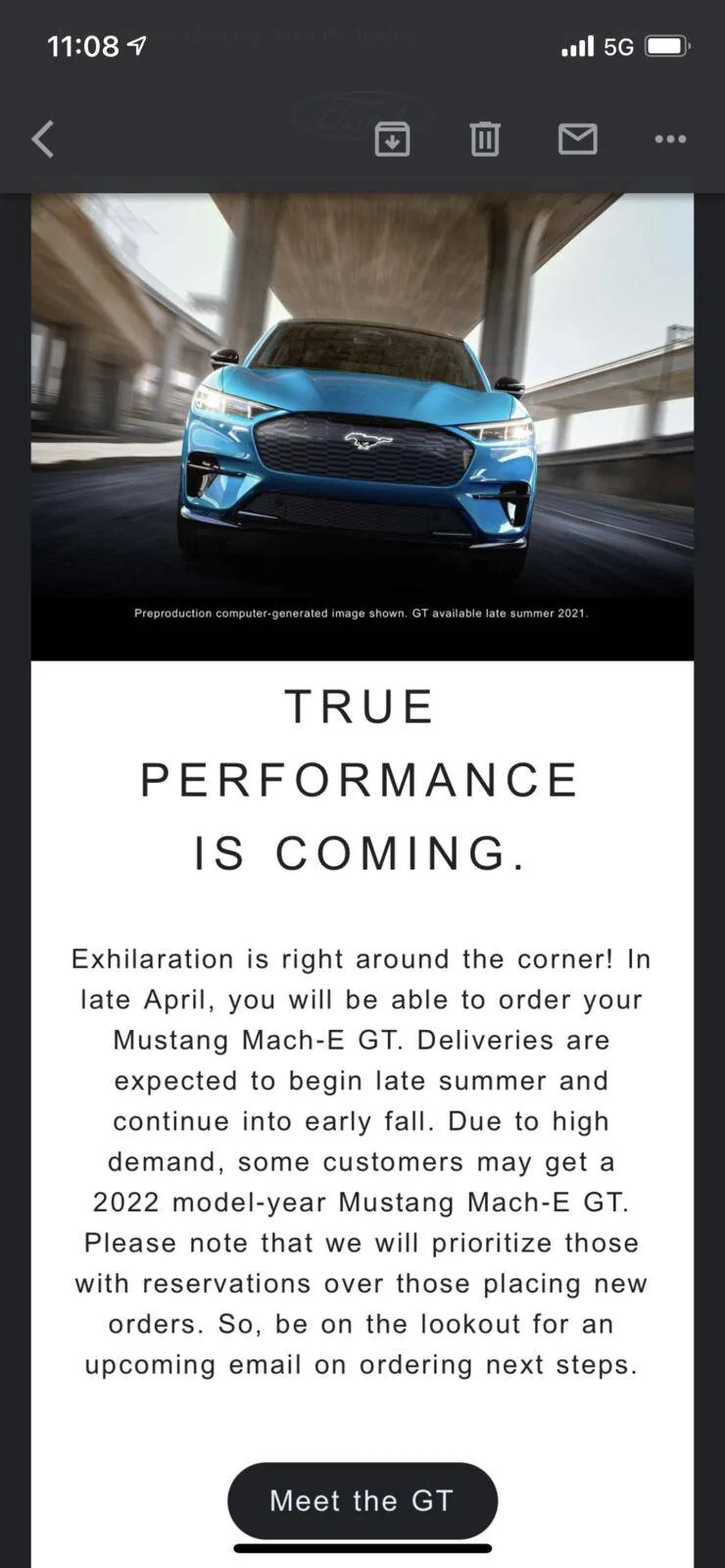 Ford Mustang Mach-E Some early Mach-E GT owners may get 2022 model according to new Ford email 3DE8827B-70D5-48E9-AEC7-5FF44831AB87