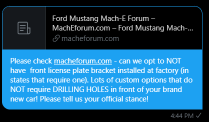 Ford Mustang Mach-E Front License Plate Bracket Delete - Does it work? 1614289629489
