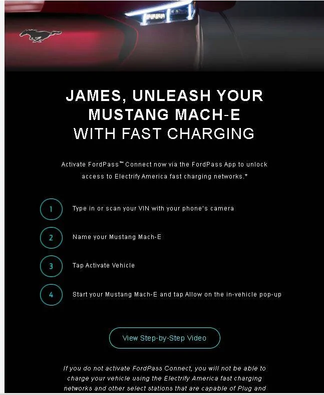 Ford Mustang Mach-E Connected Services Bug for Ford Pass Charging Network Trial Activation 1614349733194