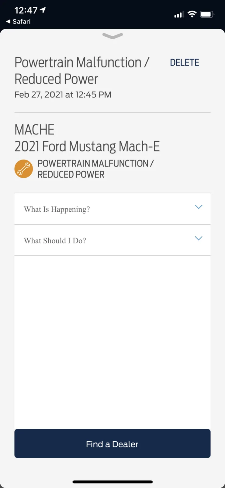 Ford Mustang Mach-E RR FE - POWERTRAIN FAULT  - Update 3/26 - Issue Identified 689620AF-9DAB-426E-9C35-5A217D260BFE