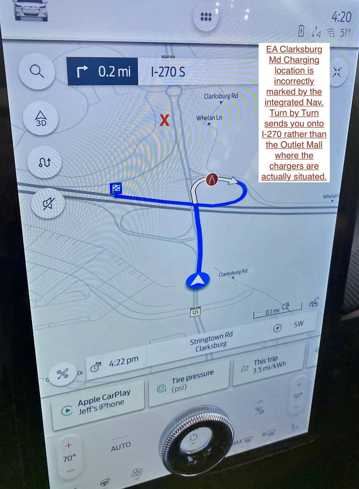 Ford Mustang Mach-E Navigation error, who would I report this to? 1614580804288