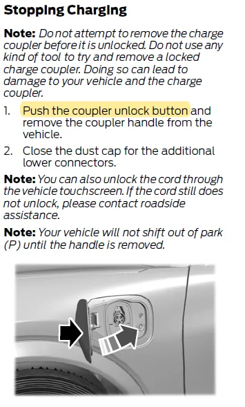 Ford Mustang Mach-E proper way to unplug charger 1614617331245