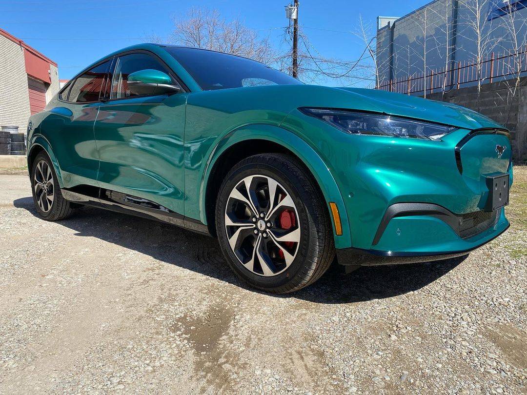 Ford Mustang Mach-E Mach-E wrapped in Dark Green Pearl 3M vinyl wrap 2021 Mach-E dark green pearl 3M wra