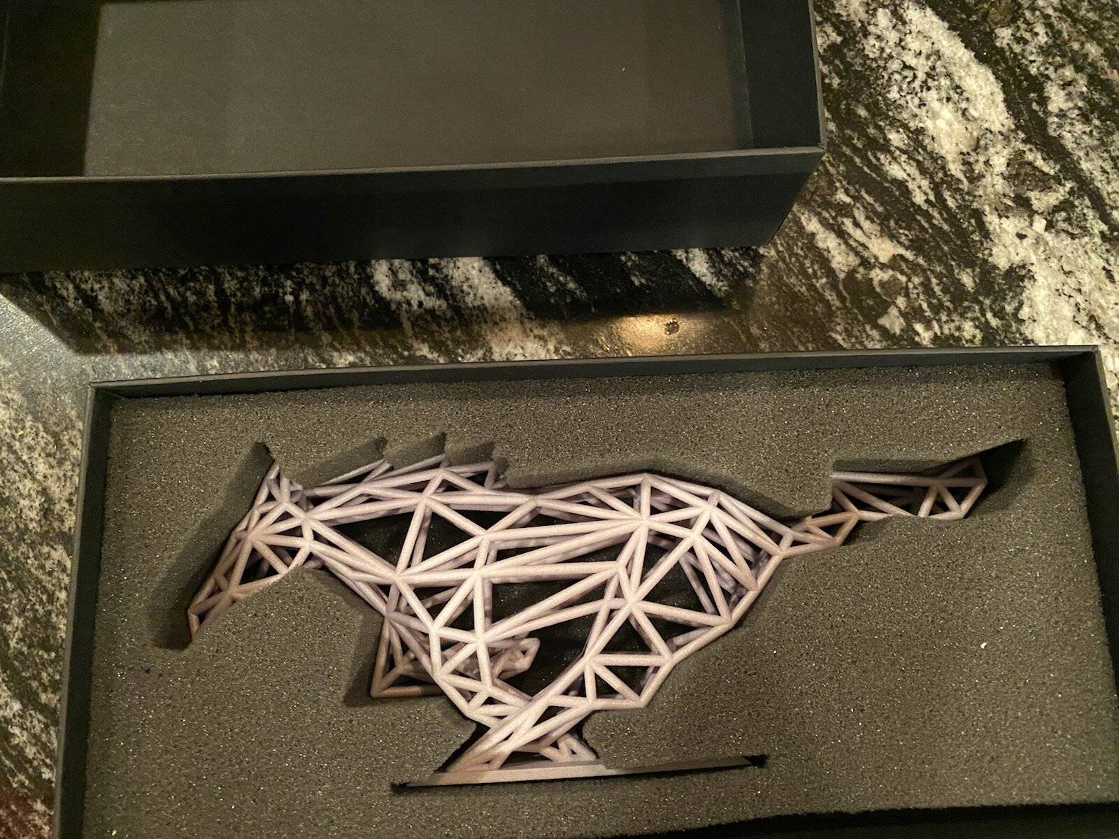 Ford Mustang Mach-E Received a Mach-E First Edition surprise gift! 3D printed fractal pony with VIN display. IMG_8478_20210308_184734