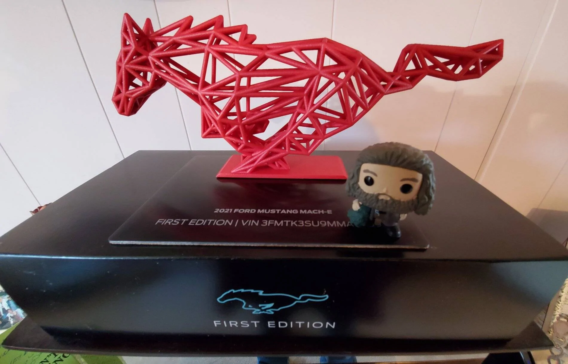 Ford Mustang Mach-E Received a Mach-E First Edition surprise gift! 3D printed fractal pony with VIN display. 3d pony