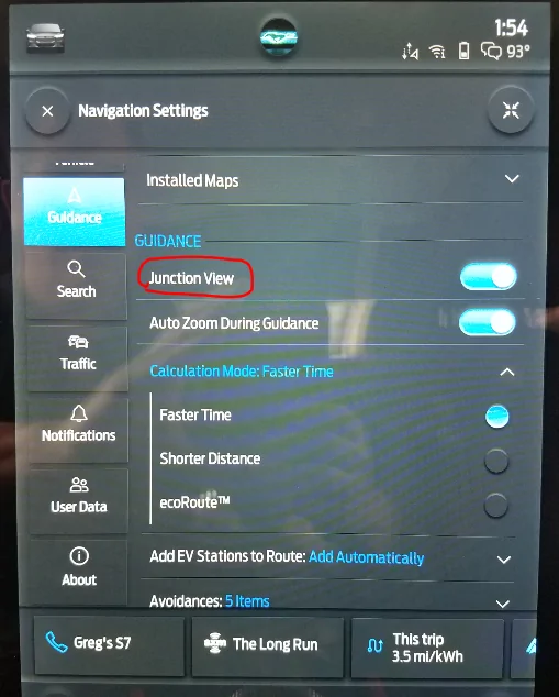 Ford Mustang Mach-E Strange Blue bar while using NAV 1615563107741